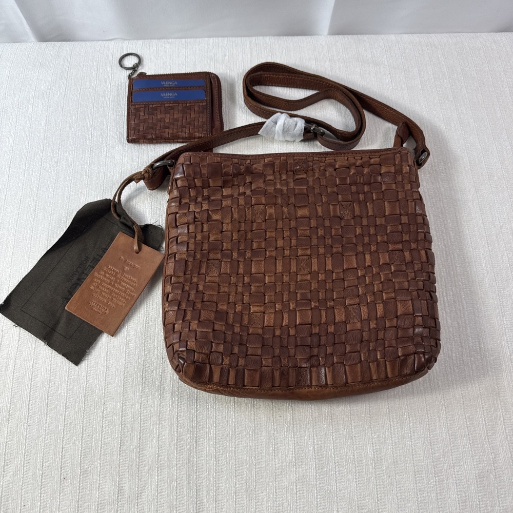 Vilenca Holland Bag Genuine Woven Leather Cross Shoulder  Crossbody Bag Purse